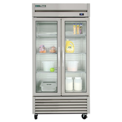 True T-35G-HC~FGD01 39 3/5" Two Section Reach In Refrigerator, (2) Left/Right Hinge Glass Doors, 115v