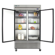 True T-43-HC 47" Two Section Reach In Refrigerator, (2) Left/Right Hinge Solid Doors, 115v