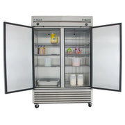 True T-49DT-HC 54 1/8" Two Section Commercial Combo Refrigerator Freezer - Solid Doors, Dual Temp, 115v