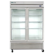 True T-49G-HC~FGD01 54" Two Section Reach In Refrigerator, (2) Left/Right Hinge Glass Doors, 115v