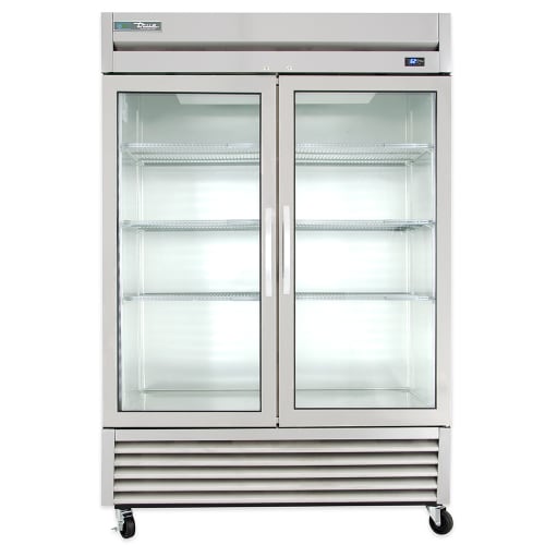 True T-49G-HC~FGD01 54" Two Section Reach In Refrigerator, (2) Left/Right Hinge Glass Doors, 115v
