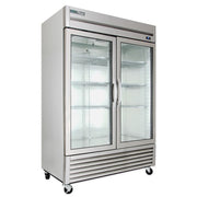 True T-49G-HC~FGD01 54" Two Section Reach In Refrigerator, (2) Left/Right Hinge Glass Doors, 115v