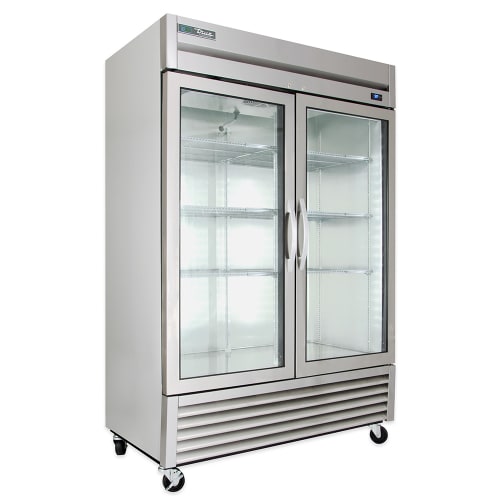 True T-49G-HC~FGD01 54" Two Section Reach In Refrigerator, (2) Left/Right Hinge Glass Doors, 115v