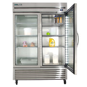 True T-49G-HC~FGD01 54" Two Section Reach In Refrigerator, (2) Left/Right Hinge Glass Doors, 115v