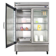 True T-49G-HC~FGD01 54" Two Section Reach In Refrigerator, (2) Left/Right Hinge Glass Doors, 115v
