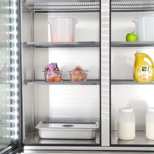 True T-49G-HC~FGD01 54" Two Section Reach In Refrigerator, (2) Left/Right Hinge Glass Doors, 115v