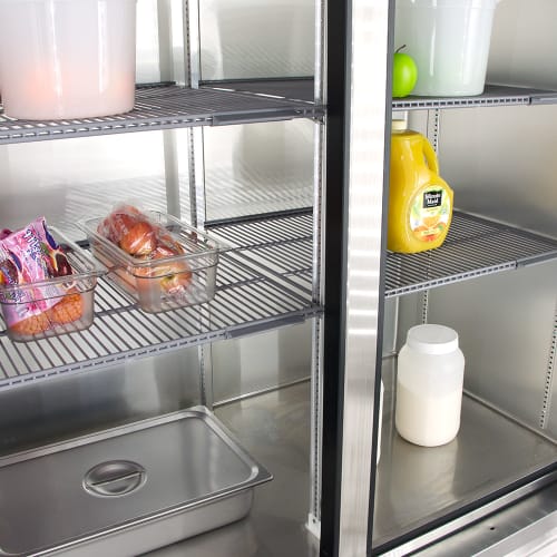 True T-49G-HC~FGD01 54" Two Section Reach In Refrigerator, (2) Left/Right Hinge Glass Doors, 115v