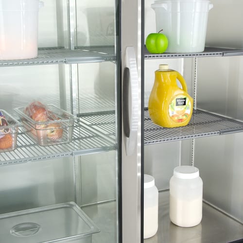 True T-49G-HC~FGD01 54" Two Section Reach In Refrigerator, (2) Left/Right Hinge Glass Doors, 115v