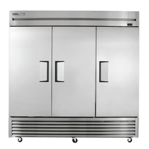 True T-72-HC 78 1/10" Three Section Reach In Refrigerator, (3) Left/Right Hinge Solid Doors, 115v