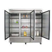 True T-72F-HC 78 1/8" T Series Three Section Reach In Freezer, (3) Left/Right Hinge Solid Doors, 115v