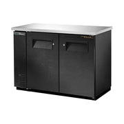 True TBB24-48-2S-Z1-SFT-B-1 48 1/8" Bar Refrigerator - 2 Swinging Solid Doors, Black, 115v