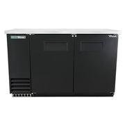 True TBB-2-HC 58 7/8" Bar Refrigerator - 2 Swinging Solid Doors, Black, 115v