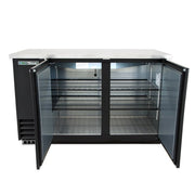 True TBB-2-HC 58 7/8" Bar Refrigerator - 2 Swinging Solid Doors, Black, 115v