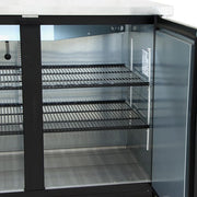True TBB-2-HC 58 7/8" Bar Refrigerator - 2 Swinging Solid Doors, Black, 115v