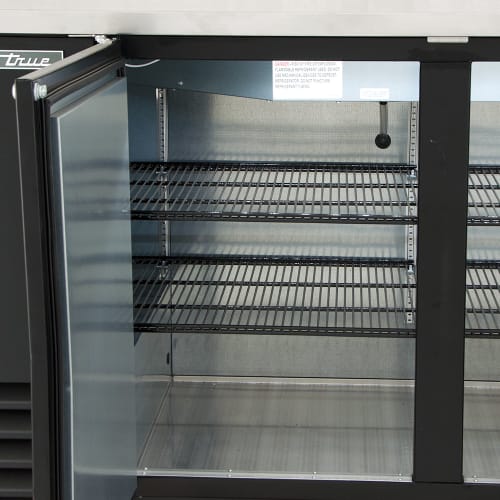 True TBB-2-HC 58 7/8" Bar Refrigerator - 2 Swinging Solid Doors, Black, 115v