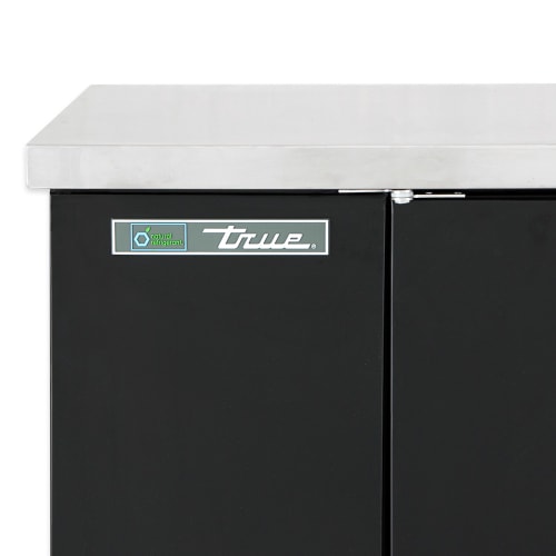 True TBB-2-HC 58 7/8" Bar Refrigerator - 2 Swinging Solid Doors, Black, 115v