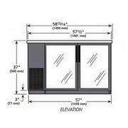 True TBB-2G-HC-LD 58 7/8" Bar Refrigerator - 2 Swinging Glass Doors, Black, 115v