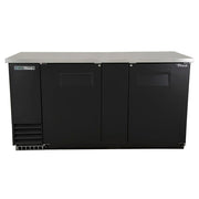 True TBB-3-HC 69" Bar Refrigerator - 2 Swinging Solid Doors, Black, 115v
