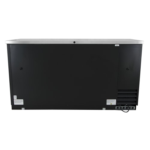 True TBB-3-HC 69" Bar Refrigerator - 2 Swinging Solid Doors, Black, 115v