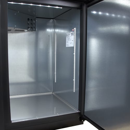True TBB-3-HC 69" Bar Refrigerator - 2 Swinging Solid Doors, Black, 115v