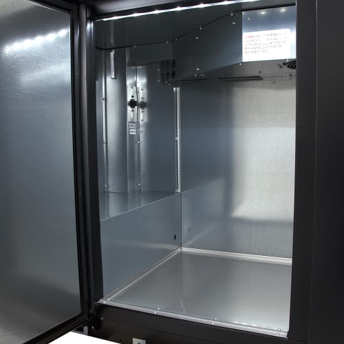 True TBB-3-HC 69" Bar Refrigerator - 2 Swinging Solid Doors, Black, 115v