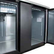 True TBB-3-HC 69" Bar Refrigerator - 2 Swinging Solid Doors, Black, 115v