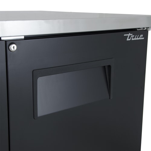 True TBB-3-HC 69" Bar Refrigerator - 2 Swinging Solid Doors, Black, 115v