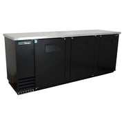 True TBB-4-HC 90 3/8" Bar Refrigerator - 3 Swinging Solid Doors, Black, 115v