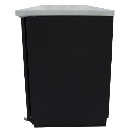 True TBB-4-HC 90 3/8" Bar Refrigerator - 3 Swinging Solid Doors, Black, 115v