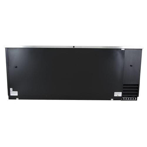 True TBB-4-HC 90 3/8" Bar Refrigerator - 3 Swinging Solid Doors, Black, 115v