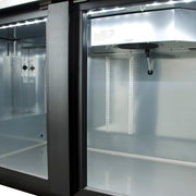 True TBB-4-HC 90 3/8" Bar Refrigerator - 3 Swinging Solid Doors, Black, 115v