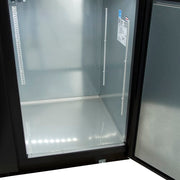 True TBB-4-HC 90 3/8" Bar Refrigerator - 3 Swinging Solid Doors, Black, 115v