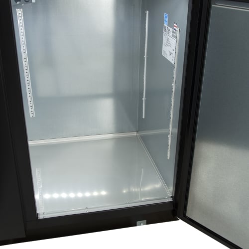 True TBB-4-HC 90 3/8" Bar Refrigerator - 3 Swinging Solid Doors, Black, 115v