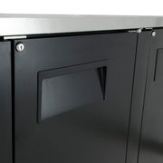 True TBB-4-HC 90 3/8" Bar Refrigerator - 3 Swinging Solid Doors, Black, 115v