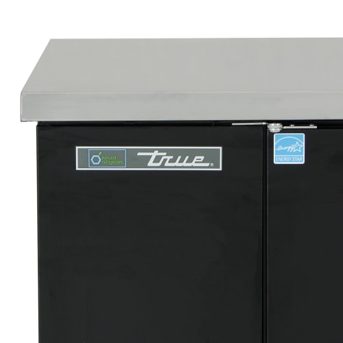 True TBB-4-HC 90 3/8" Bar Refrigerator - 3 Swinging Solid Doors, Black, 115v
