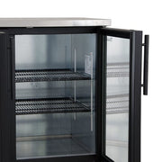 True TBB-4G-HC-LD 90 3/8" Bar Refrigerator - 3 Swinging Glass Doors, Black, 115v