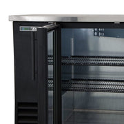 True TBB-4G-HC-LD 90 3/8" Bar Refrigerator - 3 Swinging Glass Doors, Black, 115v