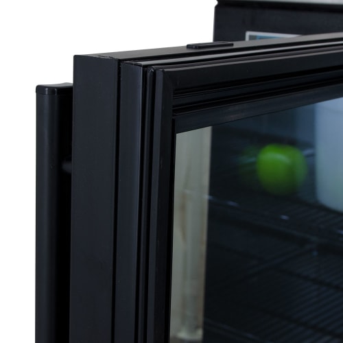 True TBB-4G-HC-LD 90 3/8" Bar Refrigerator - 3 Swinging Glass Doors, Black, 115v