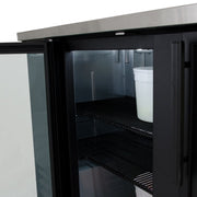 True TBB-4G-HC-LD 90 3/8" Bar Refrigerator - 3 Swinging Glass Doors, Black, 115v