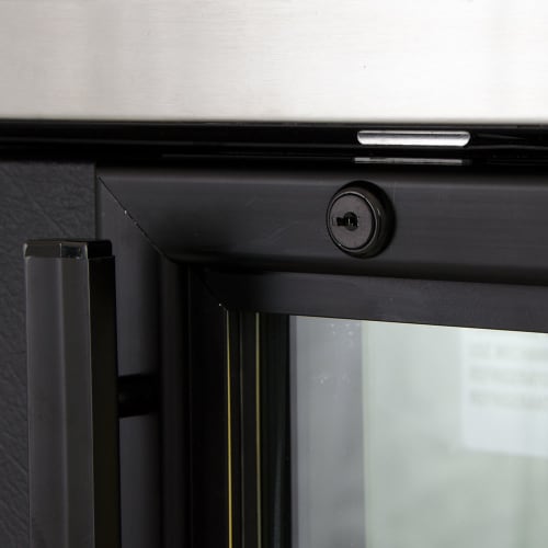 True TBB-4G-HC-LD 90 3/8" Bar Refrigerator - 3 Swinging Glass Doors, Black, 115v