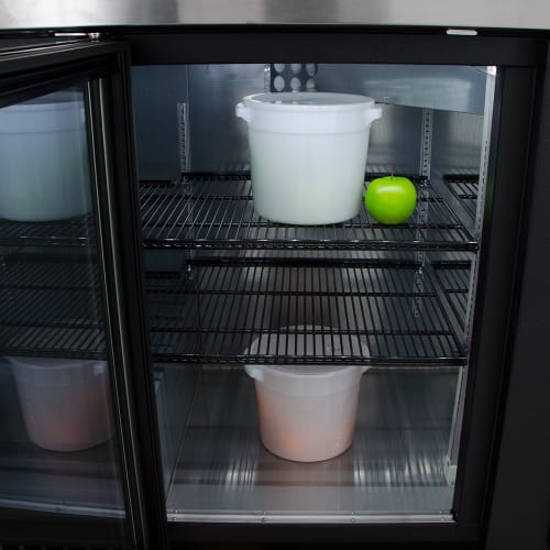 True TBB-4G-HC-LD 90 3/8" Bar Refrigerator - 3 Swinging Glass Doors, Black, 115v
