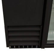 True TBB-4G-HC-LD 90 3/8" Bar Refrigerator - 3 Swinging Glass Doors, Black, 115v