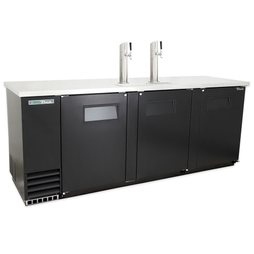 True TDD-4-HC 90" Kegerator Beer Dispenser w/ (4) Keg Capacity - (2) Columns, Black, 115v