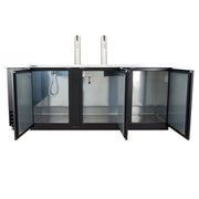 True TDD-4-HC 90" Kegerator Beer Dispenser w/ (4) Keg Capacity - (2) Columns, Black, 115v