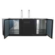 True TDD-4-HC 90" Kegerator Beer Dispenser w/ (4) Keg Capacity - (2) Columns, Black, 115v