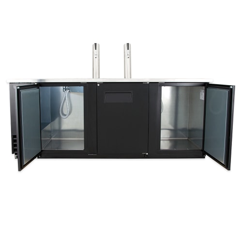 True TDD-4-HC 90" Kegerator Beer Dispenser w/ (4) Keg Capacity - (2) Columns, Black, 115v