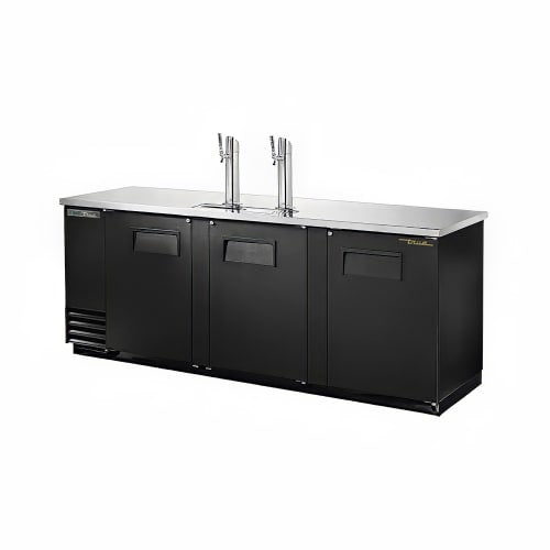 True TDD-4-HC 90" Kegerator Beer Dispenser w/ (4) Keg Capacity - (2) Columns, Black, 115v