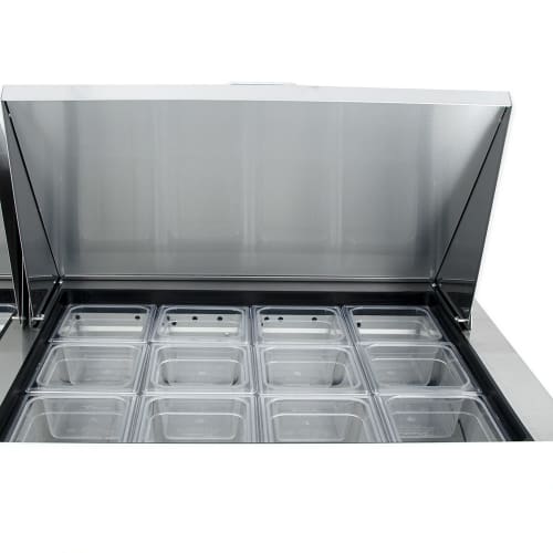 True TSSU-72-30M-B-ST-HC 72" TSSU Series Mega Top Sandwich/Salad Prep Table w/ Refrigerated Base, 115v