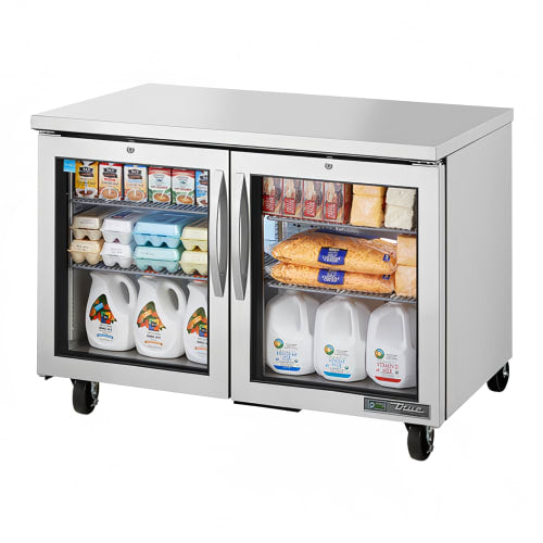 True TUC-48G-HC~FGD01 48" W Undercounter Refrigerator w/ (2) Sections & (2) Doors, 115v