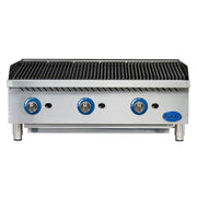 Globe GCB36G-RK 36" Countertop Gas Charbroiler w/ Reversible Grates, Char Rock